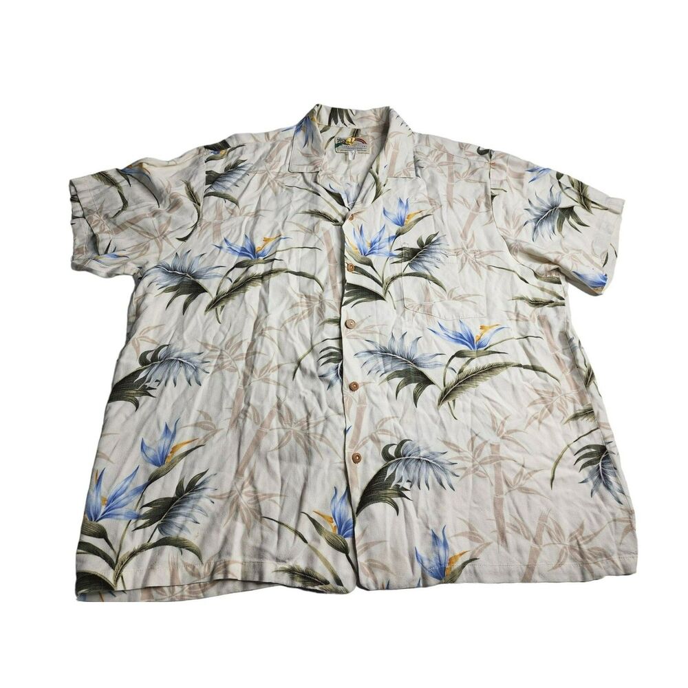 Paradise Found Mens XL Paisley Hawaiian Button Front Shirt